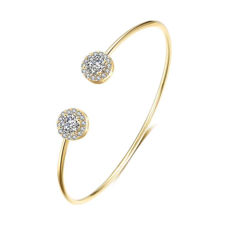 Luxury Geometric Gold Cuff Bangle bracelet 