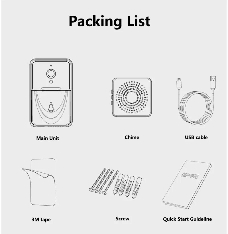 Wireless Smart Video Doorbell with WiFi & Indoor Chime