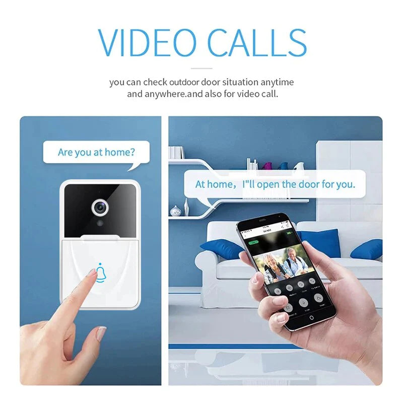 Wireless Smart Video Doorbell with WiFi & Indoor Chime