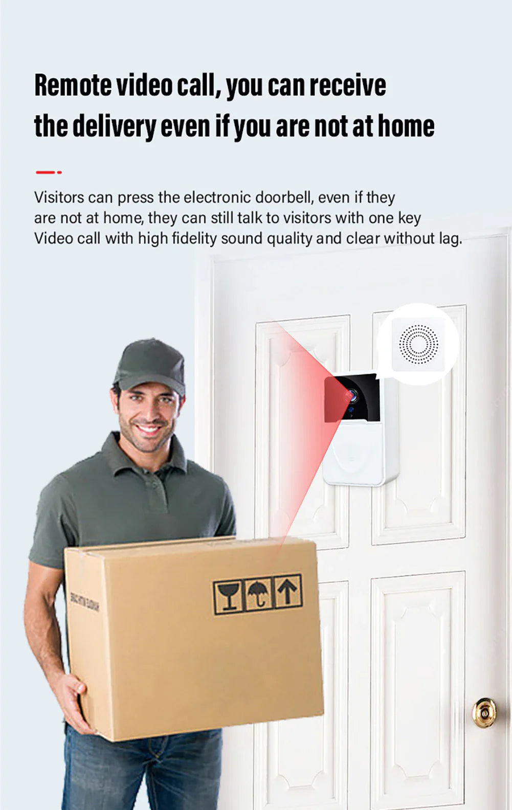 Wireless Smart Video Doorbell with WiFi & Indoor Chime