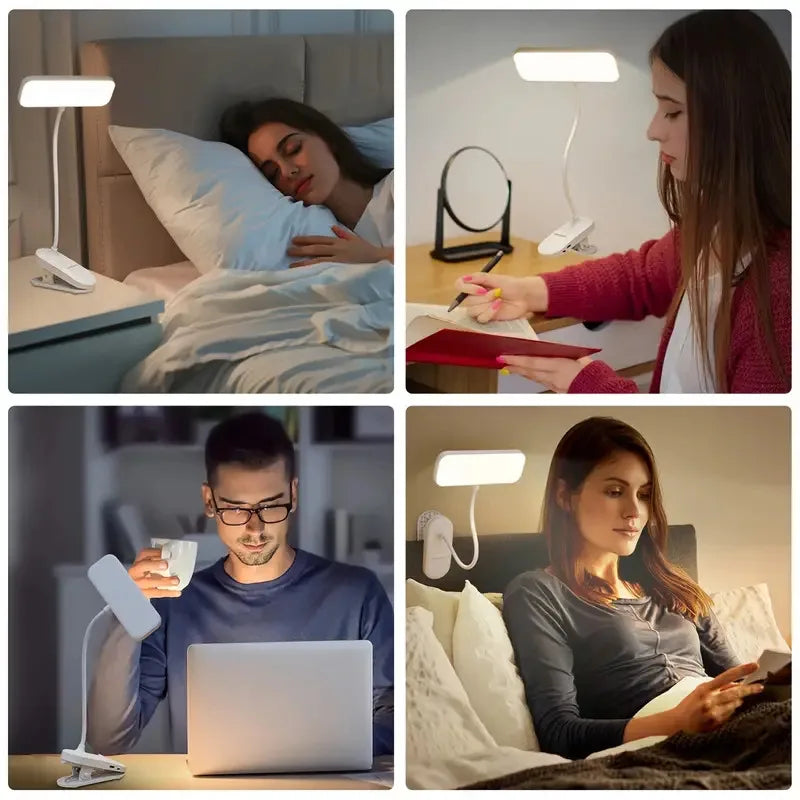 Clip-On LED USB Rechargeable Desk Lamp