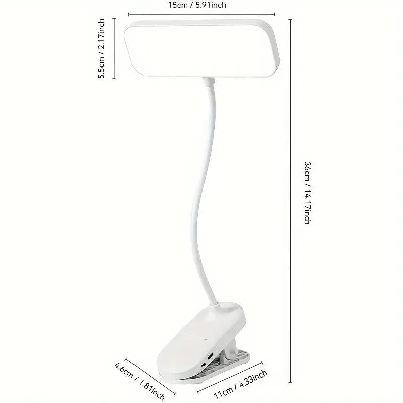 Clip-On LED USB Rechargeable Desk Lamp