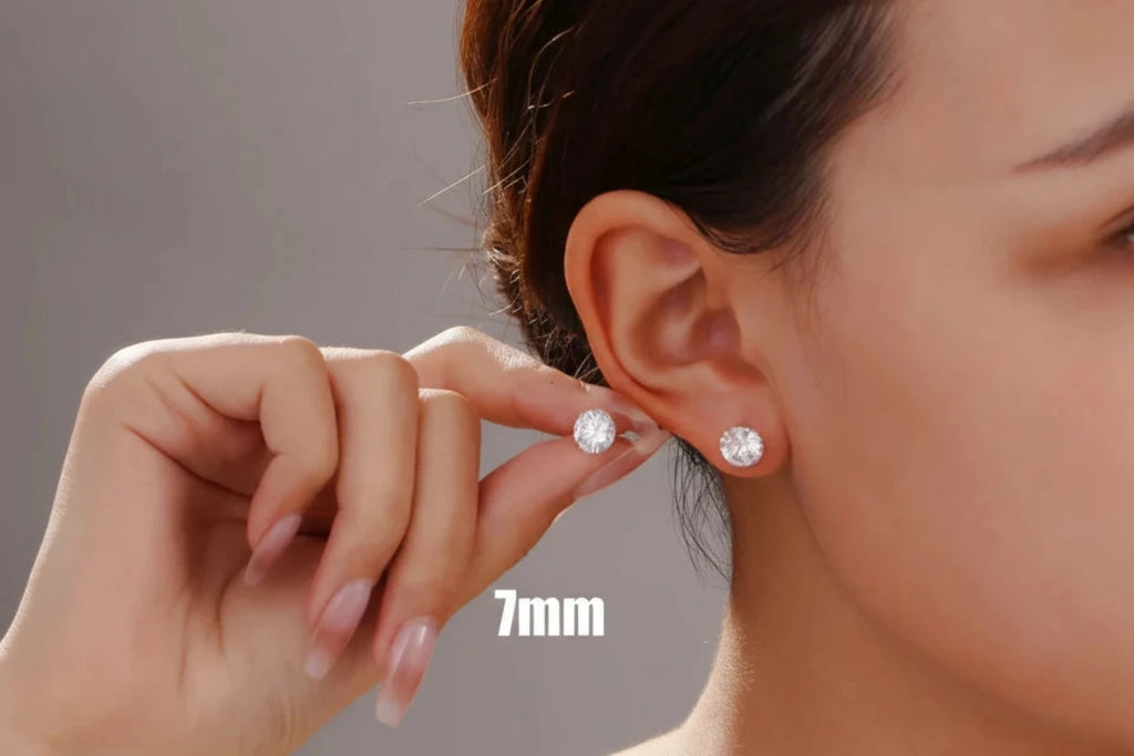 High Quality Crystal Zircon 925 Sterling Silver Stud Earrings for Women