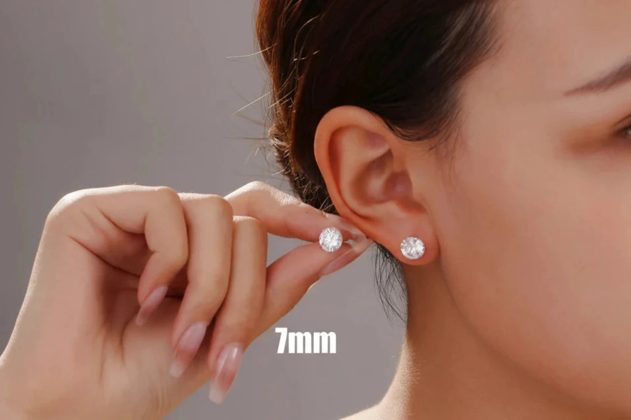 High Quality Crystal Zircon 925 Sterling Silver Stud Earrings for Women